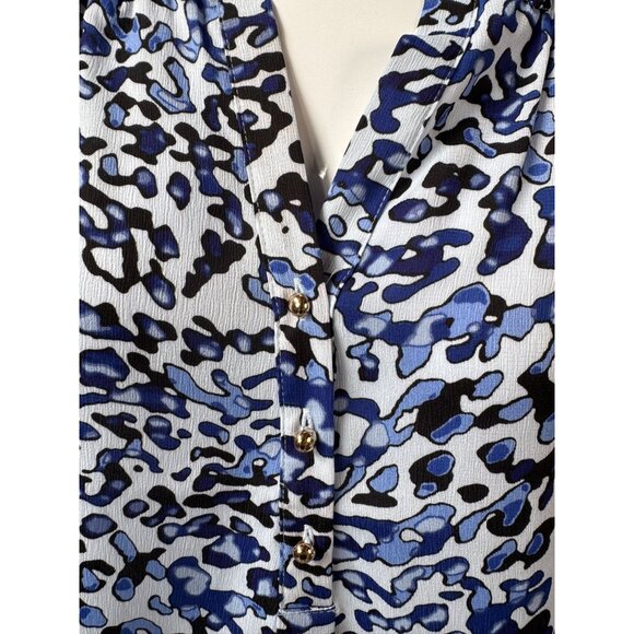 Dana Buchman Sleeveless Blue Animal Print Blouse M - Picture 13 of 16